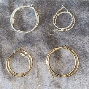 gold and silver hoops set